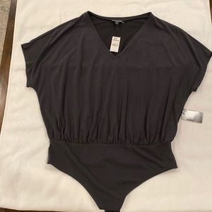 NWT Black VNeck T-shirt style thong bodysuit